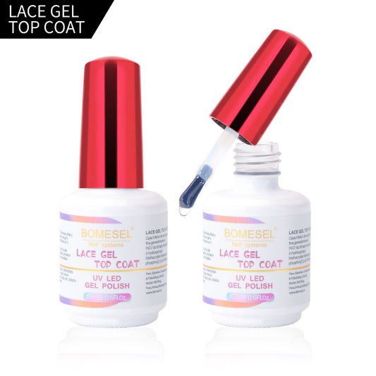 15ml Top Coat No Wipe High Shine High Gloss UV Led Top Coat Lace Gel