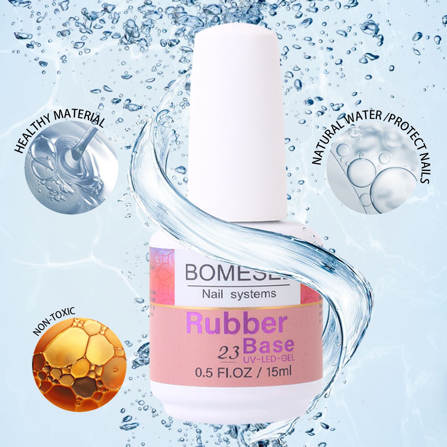 15ml Uv Gel Polish Non-Toxic Color Glue Natural Material Rubber Base Coat 2 in 1