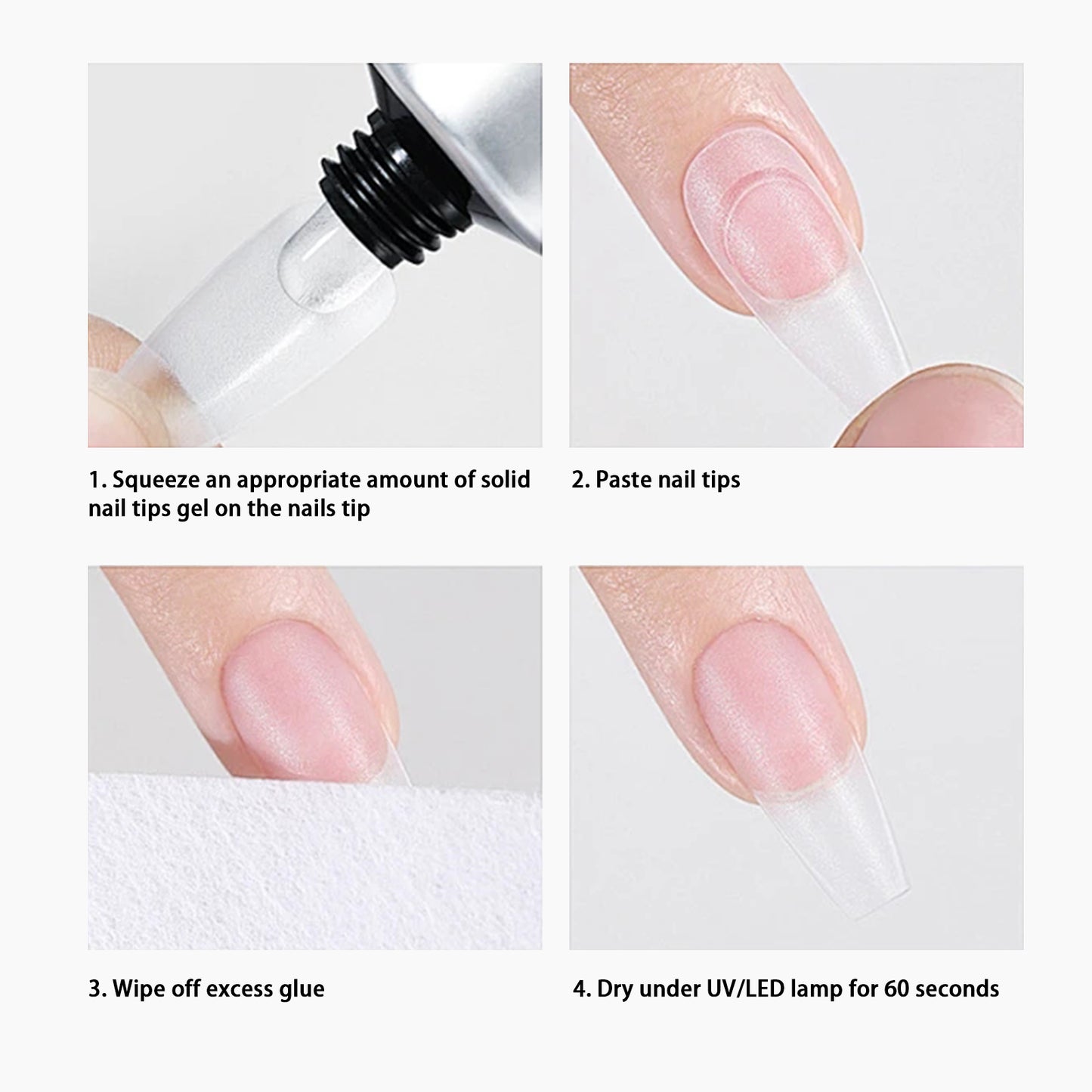 New Upgraded Formula 20g Solid Nail Tips Gel Long Lasting Super Strong Adhesive Nail Glue Gel for Press on Nails