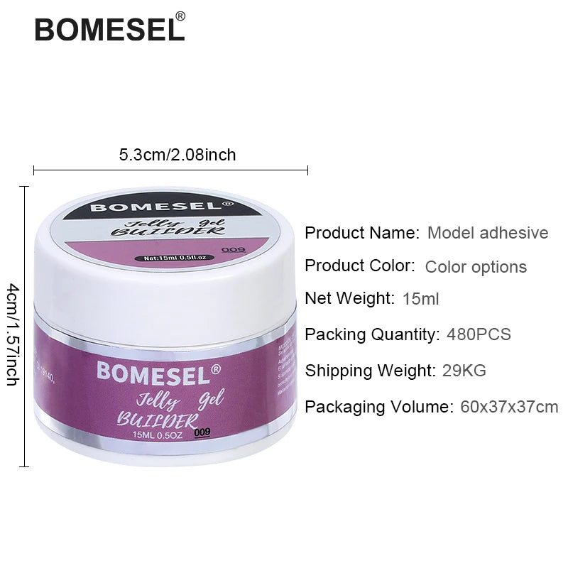 2024 OEM Self-Leveling UV Gel Nail Extension Builder Private Label Hard Jelly Gel Construction for DIY LED Lamp Source Bottle