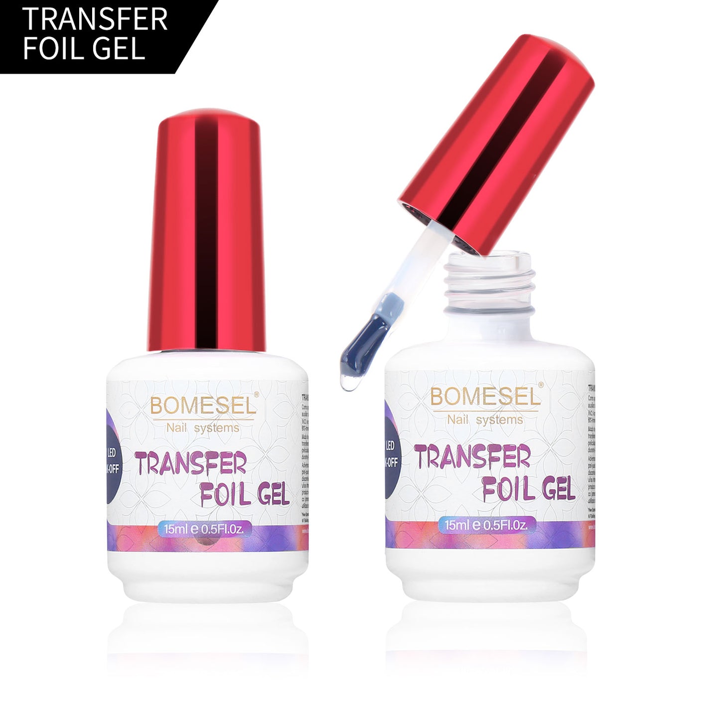 15ml Clear Transfer Foil Gel Hard Soft Gel in a Bottle for Nails Lamp Transfer Gel