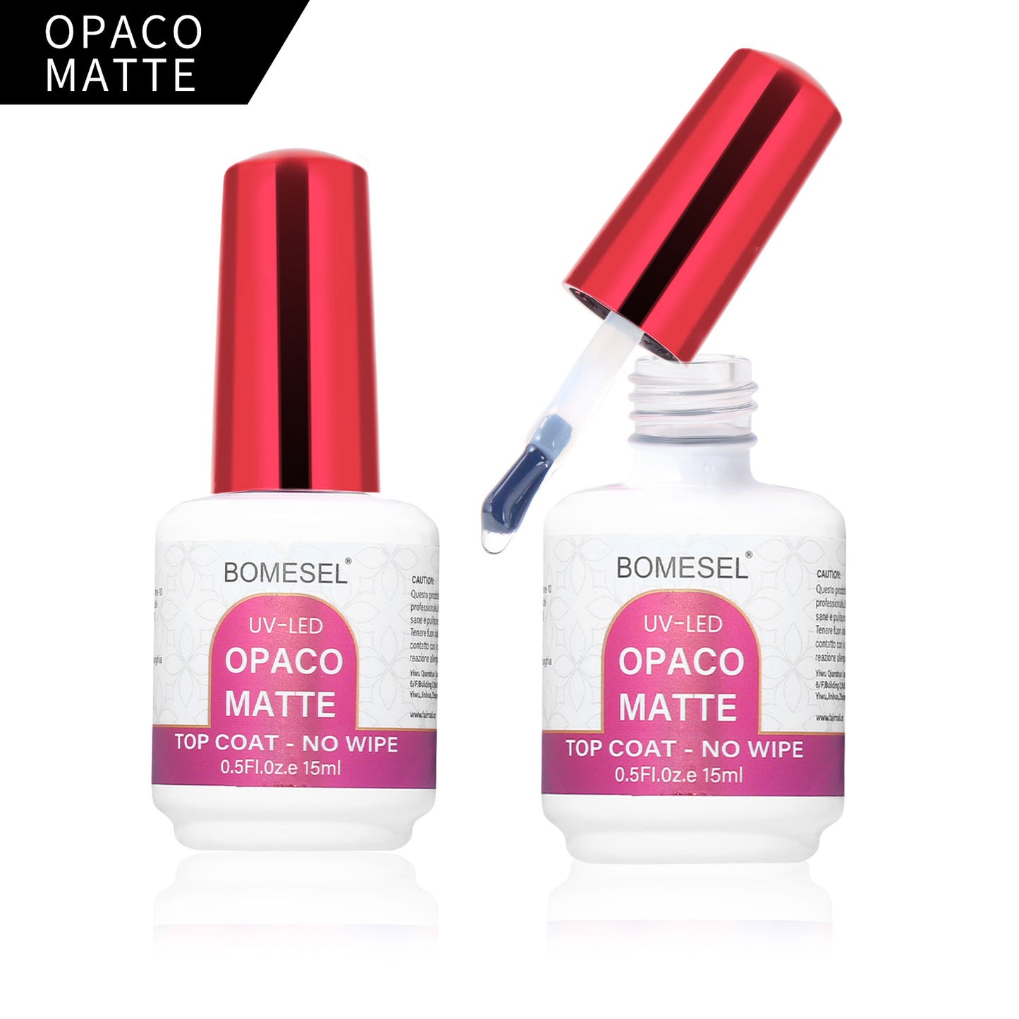 15ml Non Toxic UV LED Top Coat Gel Polish Opaco Matte Top Coat for Nail Salon