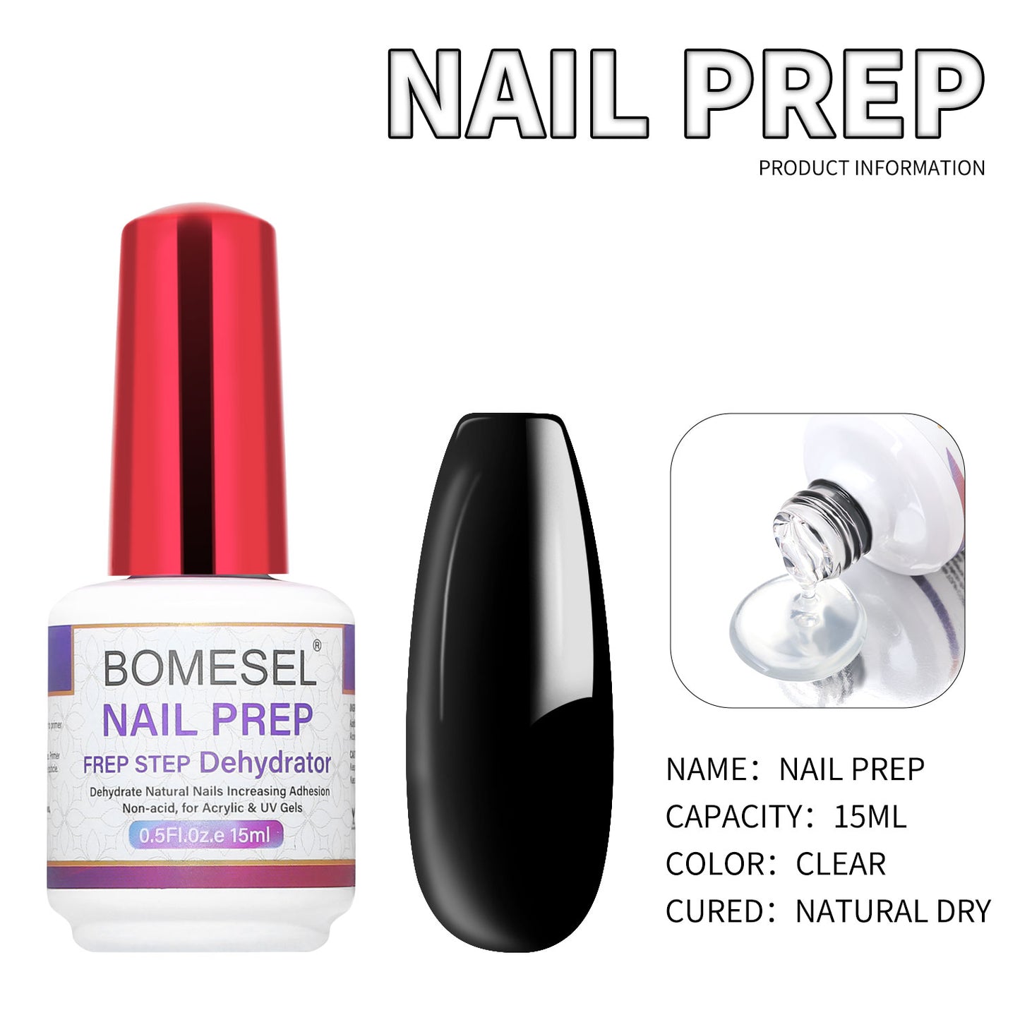 15ml Nail Primer Gel Nail Salons Application Non-toxic Nail Prep Dehydrate for Acrylic