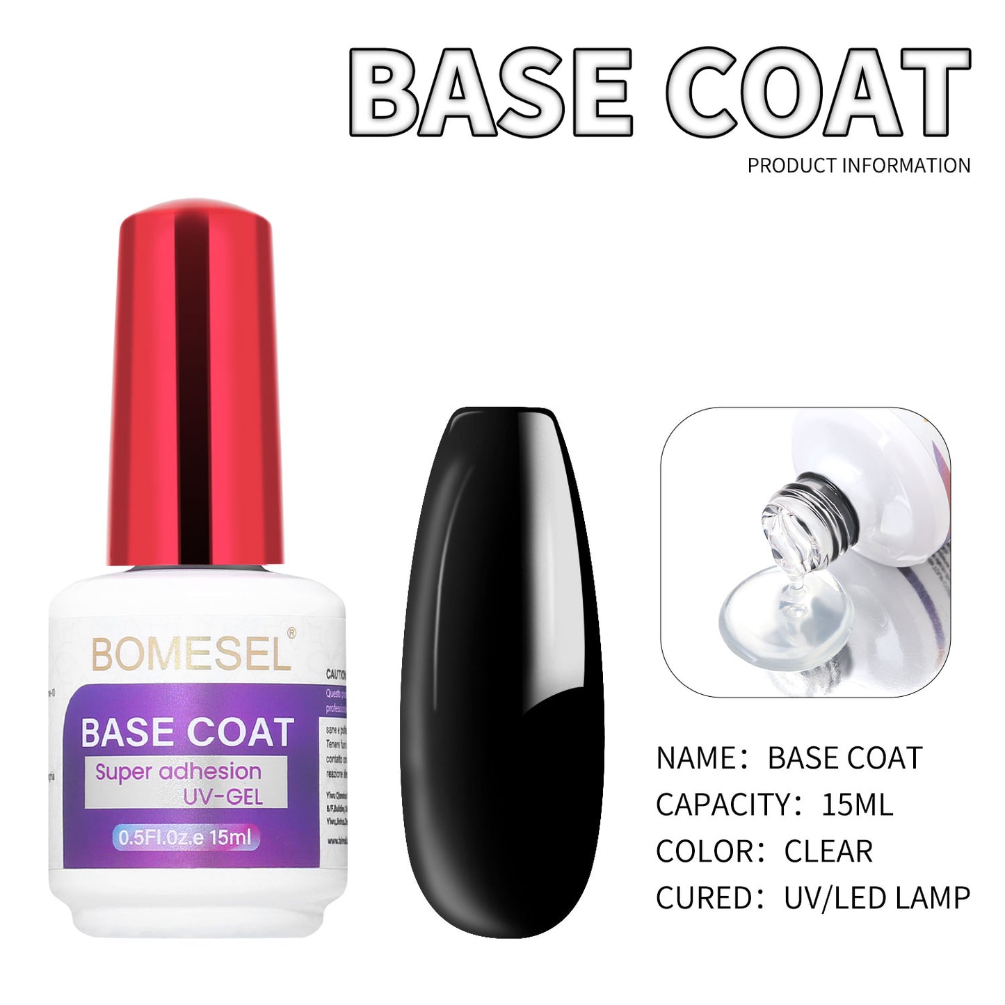 15ml Uv Clear Nail Art Painting Polish Gel Non-toxic UV Base Coat