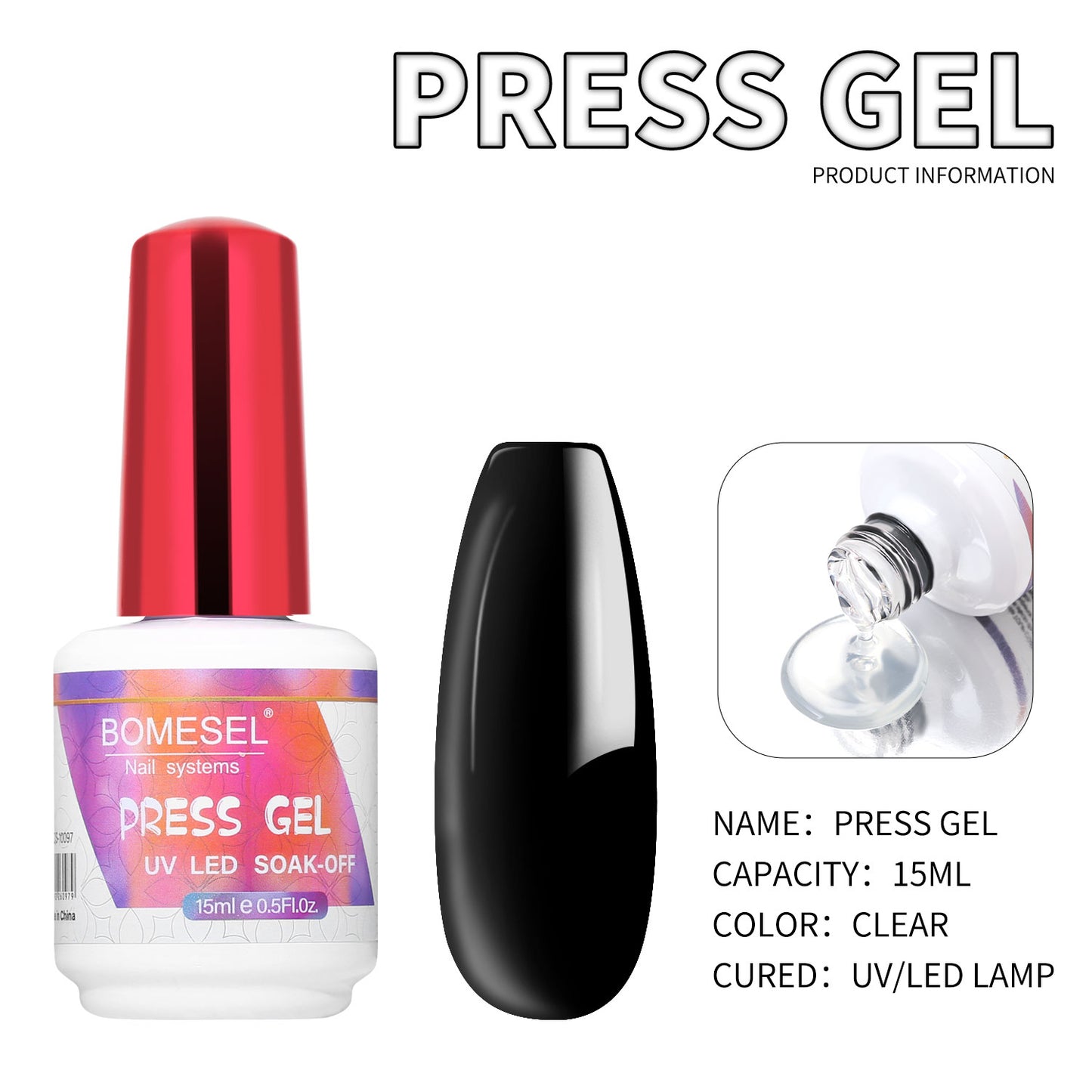 15ml UV LED Gel Glue for Press on Nail Tips Manicure Extension Nail Tips Gel