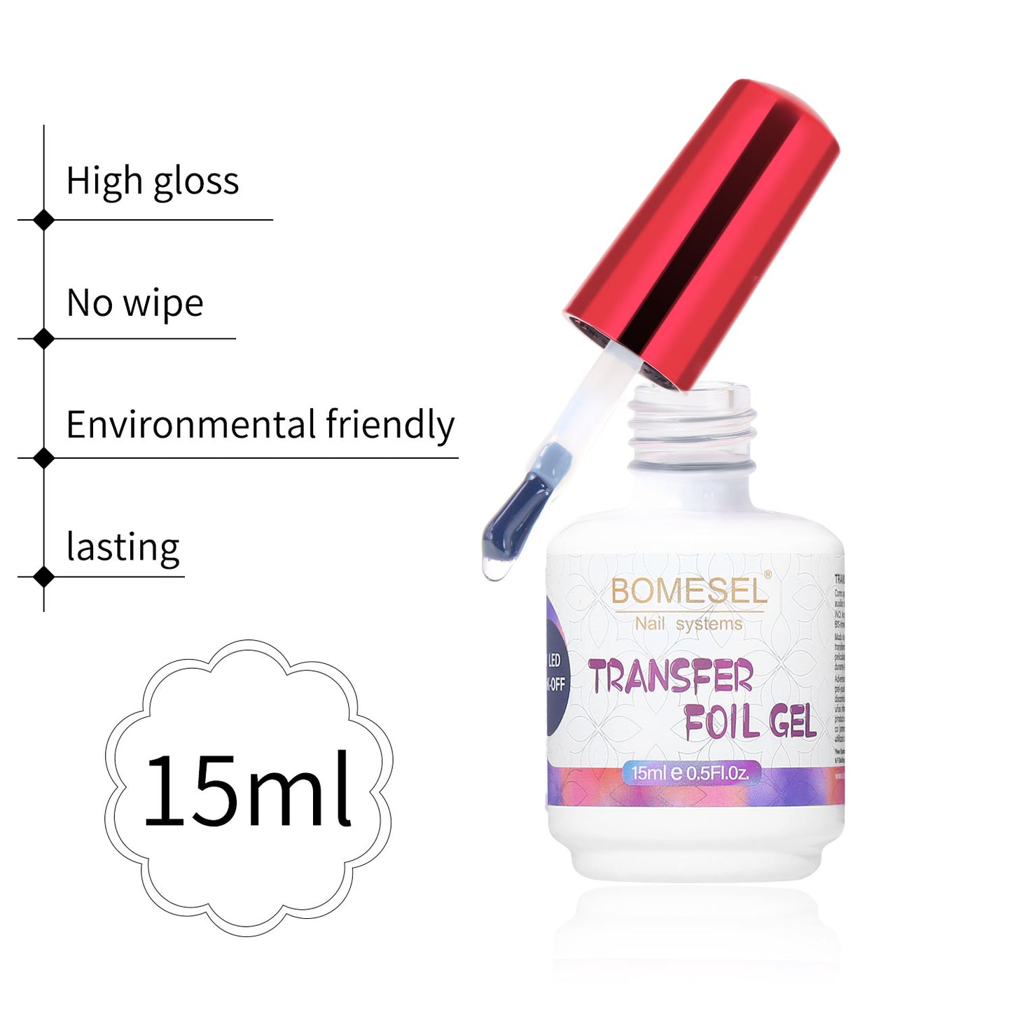 15ml Clear Transfer Foil Gel Hard Soft Gel in a Bottle for Nails Lamp Transfer Gel