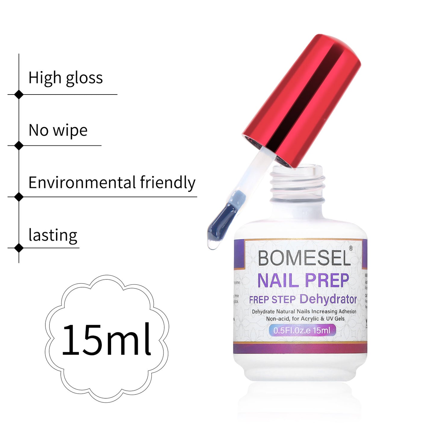 15ml Nail Primer Gel Nail Salons Application Non-toxic Nail Prep Dehydrate for Acrylic