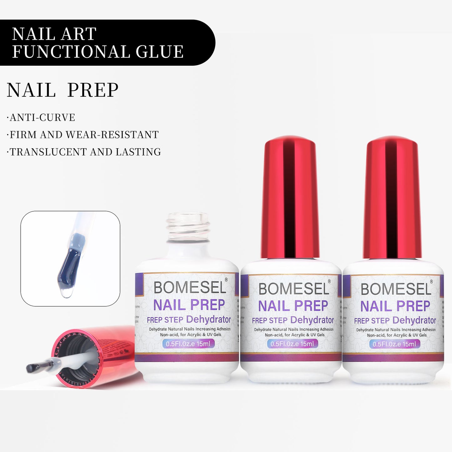 15ml Nail Primer Gel Nail Salons Application Non-toxic Nail Prep Dehydrate for Acrylic