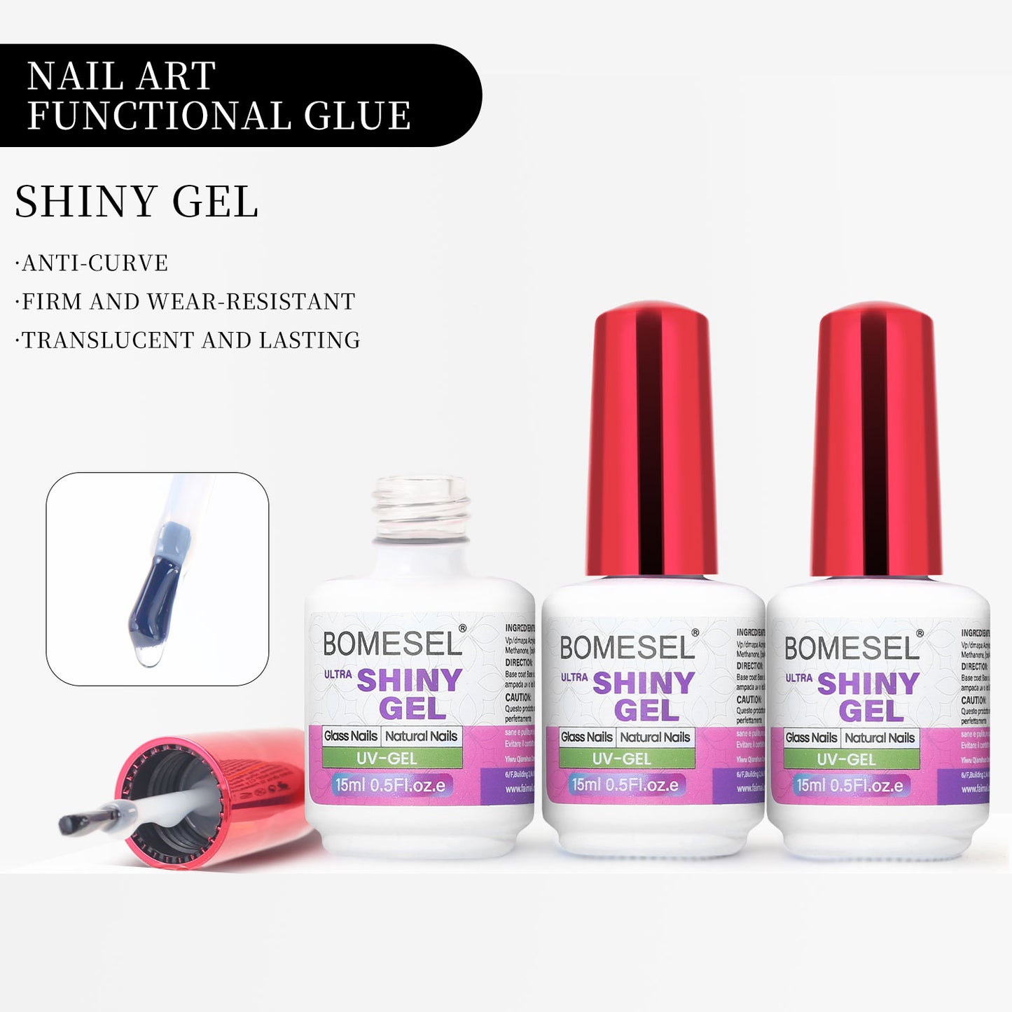 15ml Gel Nail Art Supplies Professional Long Lasting Shiny Function of Gel for Nail Salon