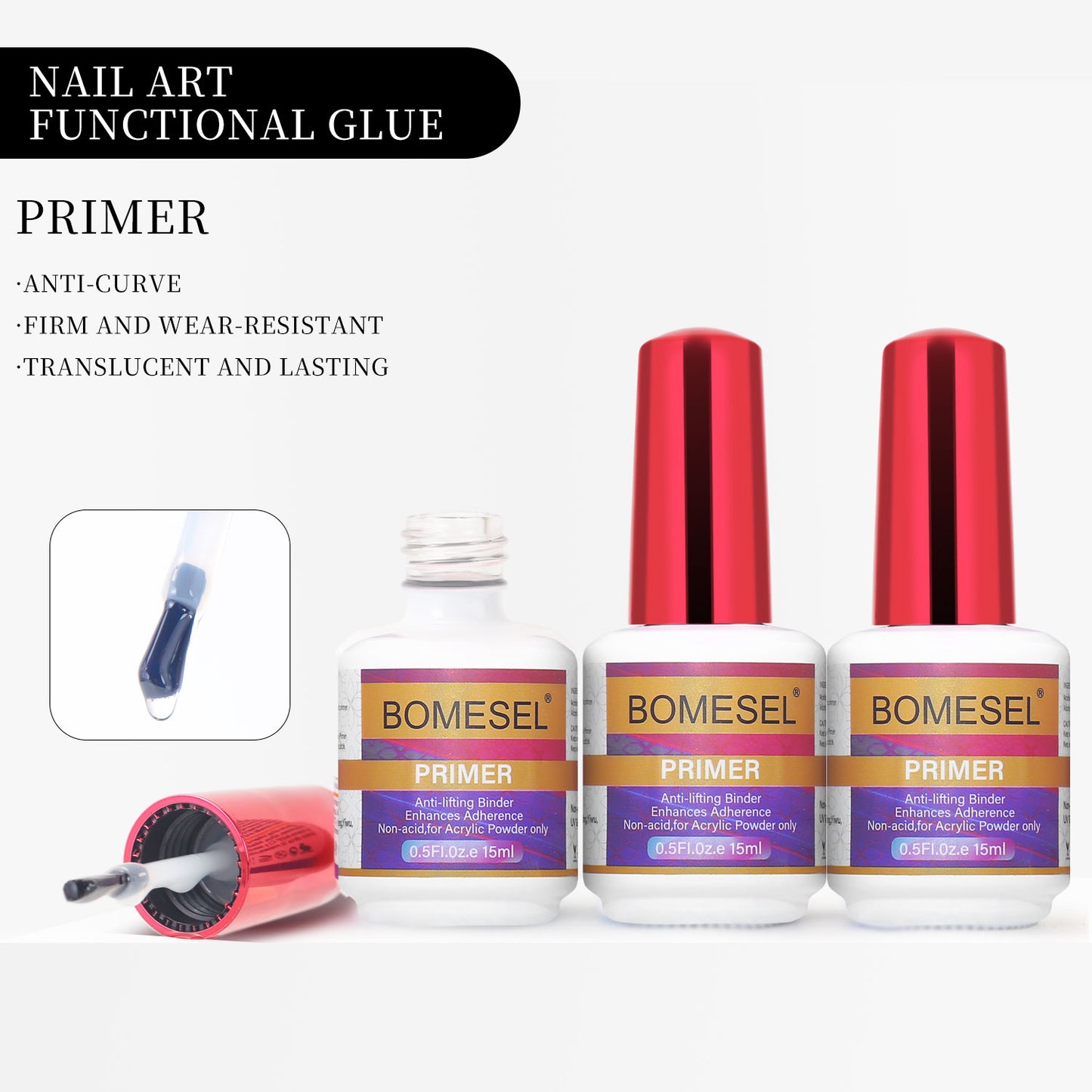 15ml Air Dry Nail Primer Gel Polish No Acid Free Vegan Acrylic Powder Primer