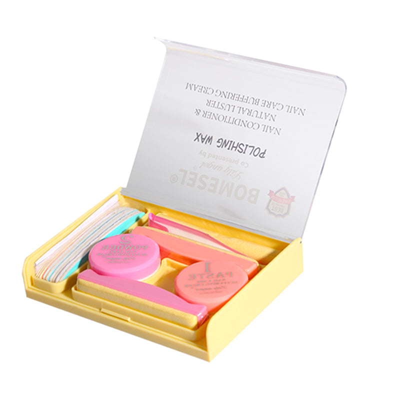 Professional Nail Polishing Wax Kit Nail Art Decoration Varnish With Sheepskin Buffing Buffer Tools