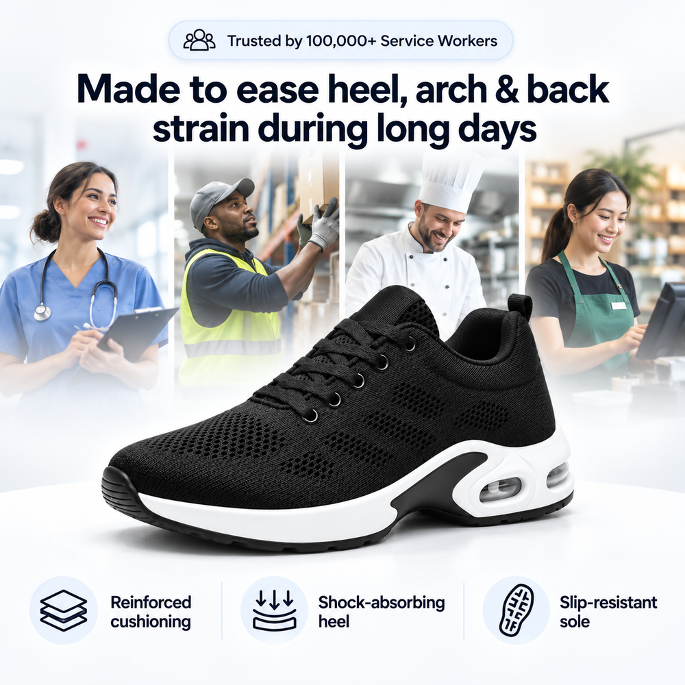 The shoes worn by nurses, warehouse staff, chefs and servers