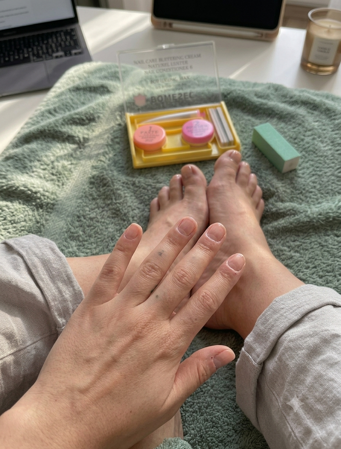 Before and after nail result