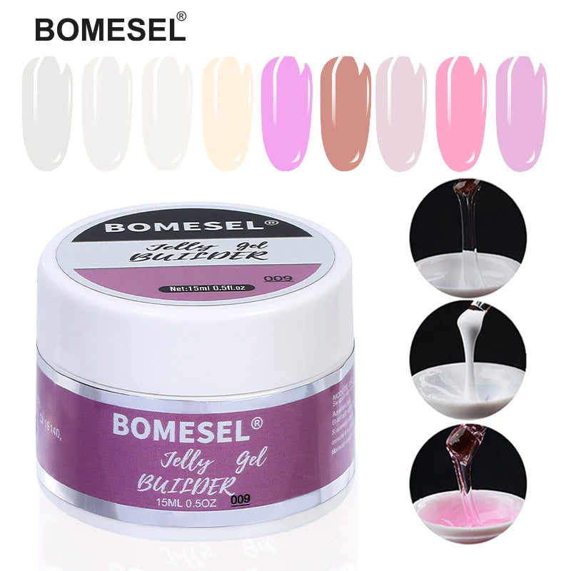 2024 OEM Self-Leveling UV Gel Nail Extension Builder Private Label Hard Jelly Gel Construction for DIY LED Lamp Source Bottle