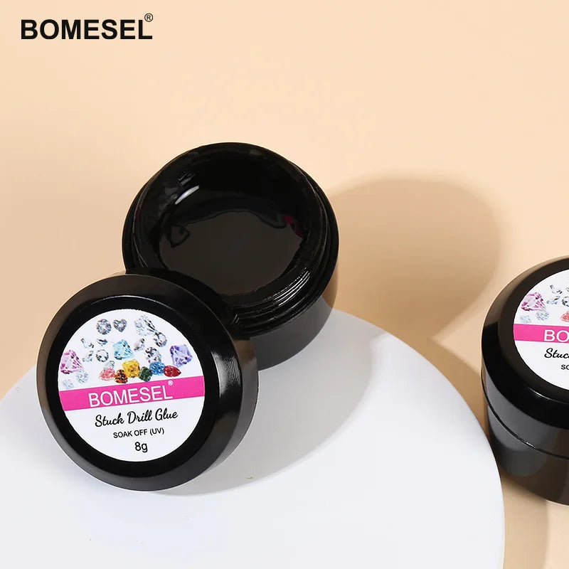 8g Transparent UV Gel Stuck Drill Glue Beads for Rhinestone Jewelry & Nail Art Decoration Convenient Drill Glue Point