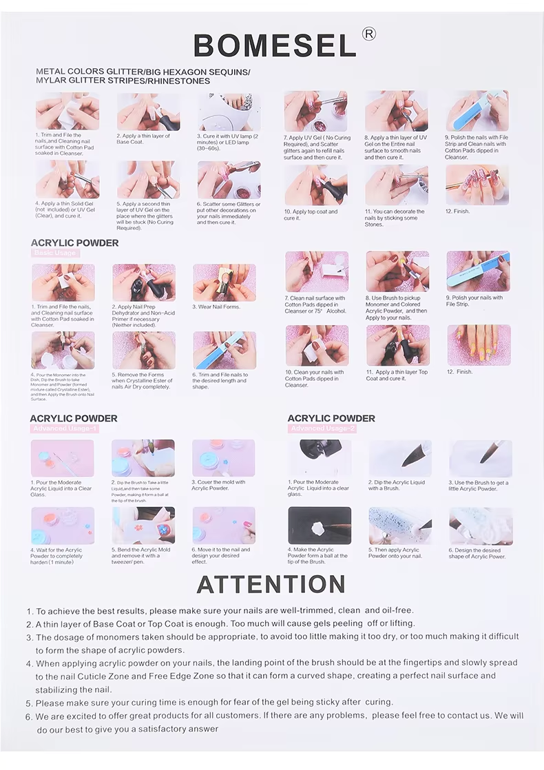 2024 Hot Sale Full Manicure Set Crytal Acrylic Nail Kit with UV Gel & Acrylic Powder Brush Nail Art Kits Accessory