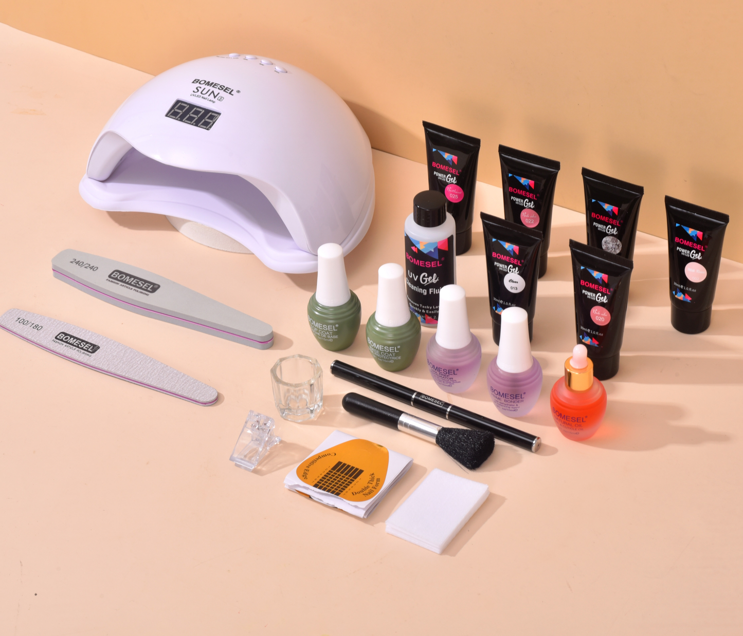 Set of 30ml Manicure Phototherapy UV Gel with Diamond Stick-Ons Fast Extension without Paper Tray Crystal Gel Extension Set