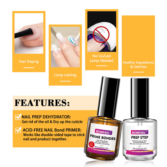 Private Label Nail Primer Bonder Pre-Dehydrator and Acrylique Dehydrate Prime Nail Builder Gel