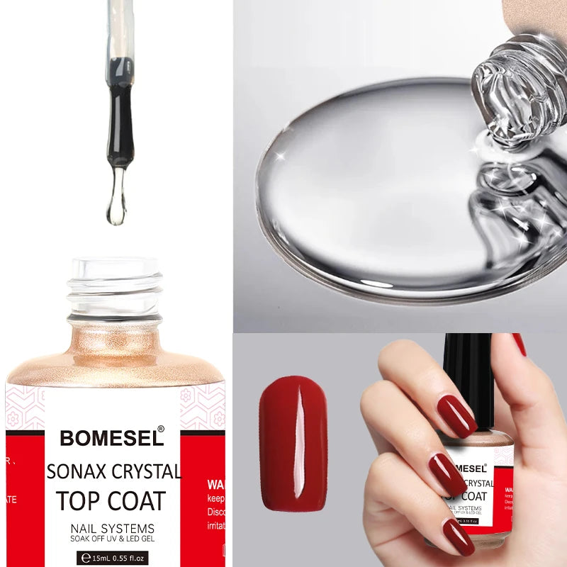 UV LED Nail Gel Crystal Plating Top Coat for Nail Art Premium Base Coat for Nail Polish Creations