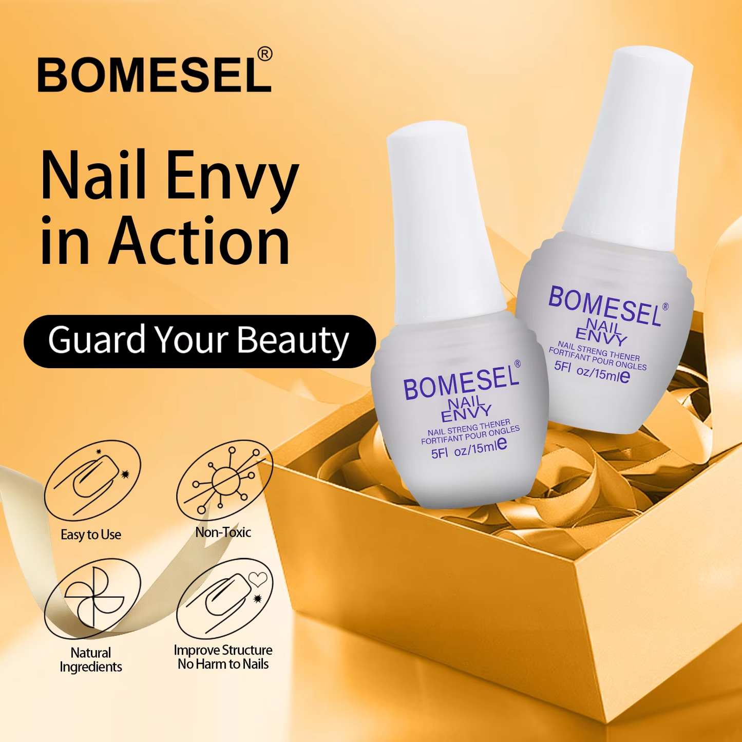 Nail Hardener & Strengthener Rescue Calcium Nail Envy Repair Care Polish Cuticle Oil for Thin Nail Growth