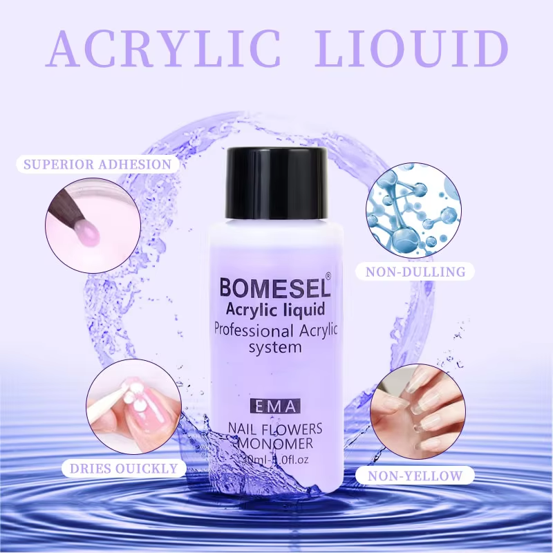Professional 30ml Fast-Setting Acrylic Liquid Monomer for Nail Extensions High Quality EMA Acrylic Portable with New Design