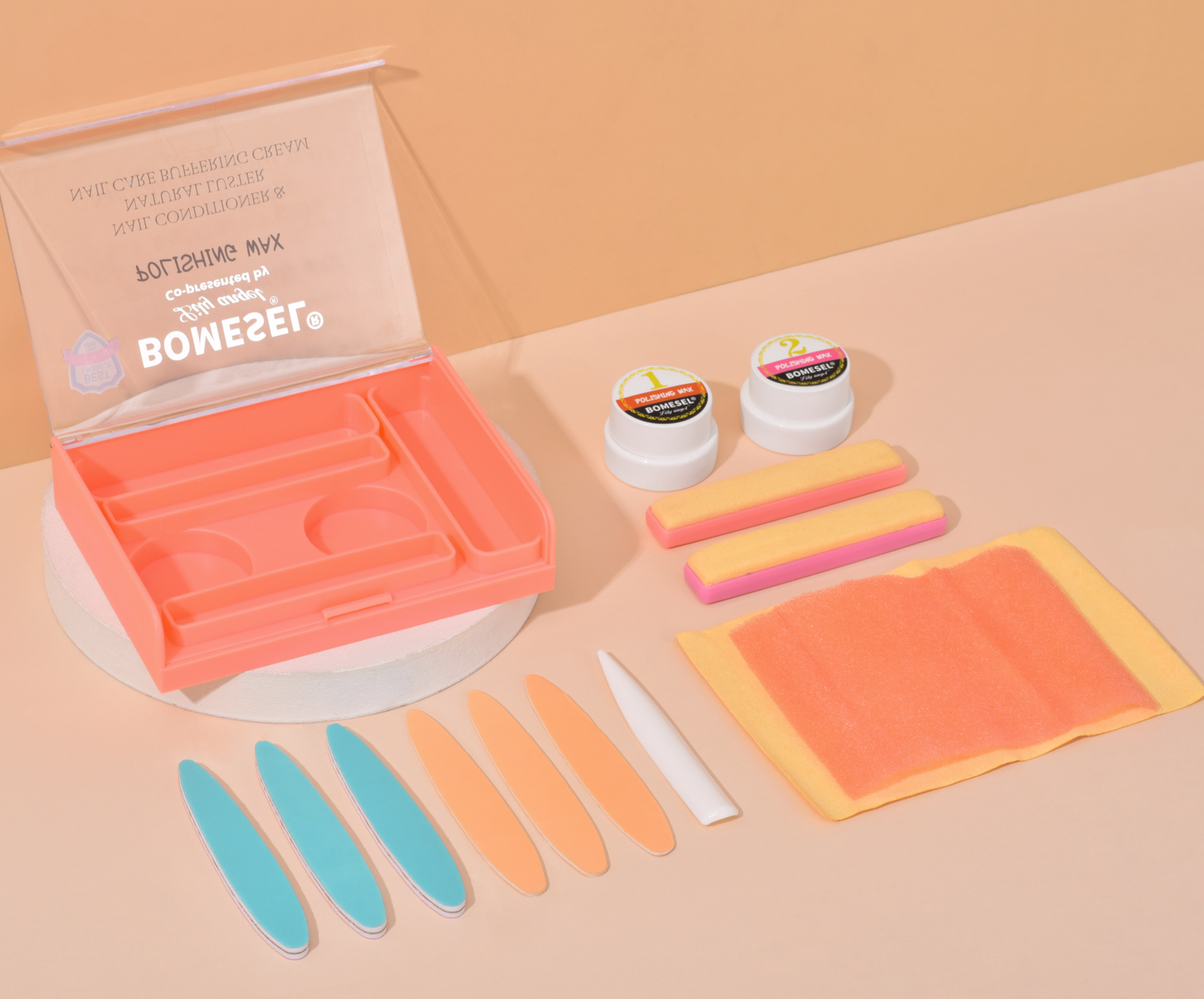 Lily Angel Manicure Kit Infant-Safe Nail Art Waxing Polishing Set with Grinding Buffing Cream Buffer Box Packed