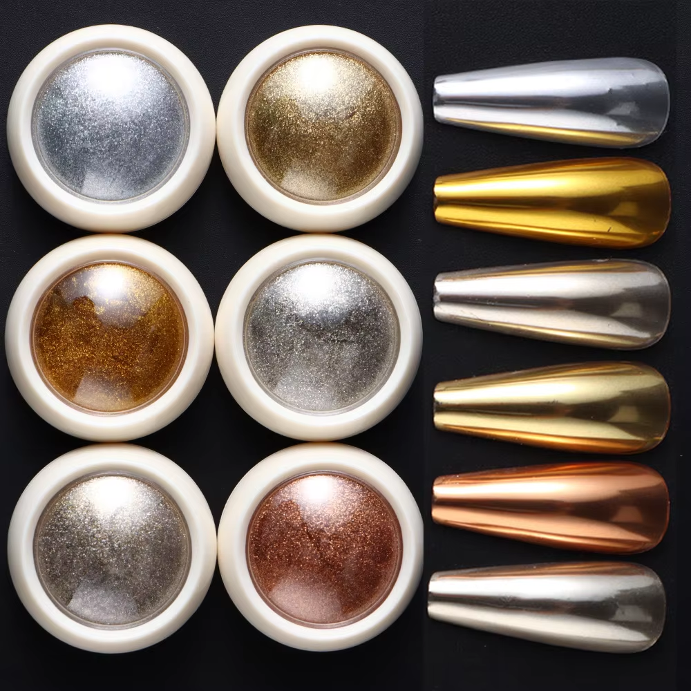 Wholesale Solid Flash Nail Magic Mirror Powder Set Chameleon Pigment Chrome Powder with Mirror Effect Nail Art Supply
