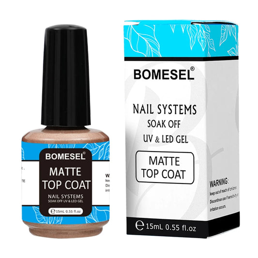 BOMESEL OEM Private Label Design Gel Matte Top Coat and Base Coat Factory Supplying Frosted Gel Nail Polish Topcoat