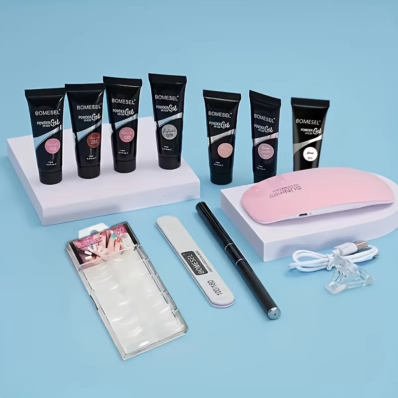 Hot Selling UV Gel Nail Builder Set Poly Gel Kit with UV Lamp and Brush for Nail Extension Acrylic Nail Polish Kit