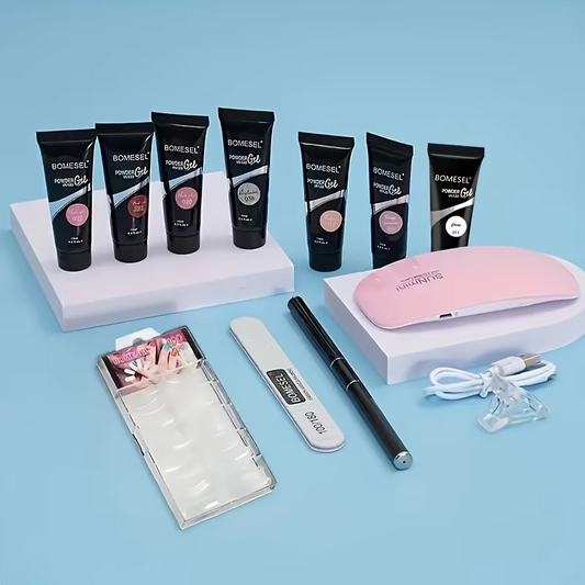 Hot Selling UV Gel Nail Builder Set Poly Gel Kit with UV Lamp and Brush for Nail Extension Acrylic Nail Polish Kit