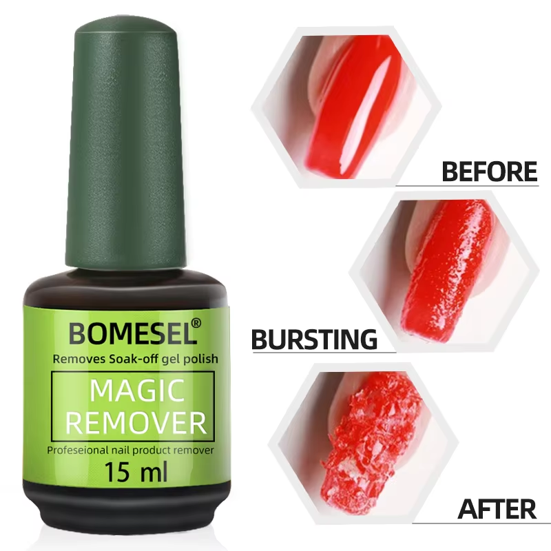 Wholesale Professional 15ml Magic UV Gel Nail Polish Remover Liquid OEM Private Label Top Seller for DIY Application