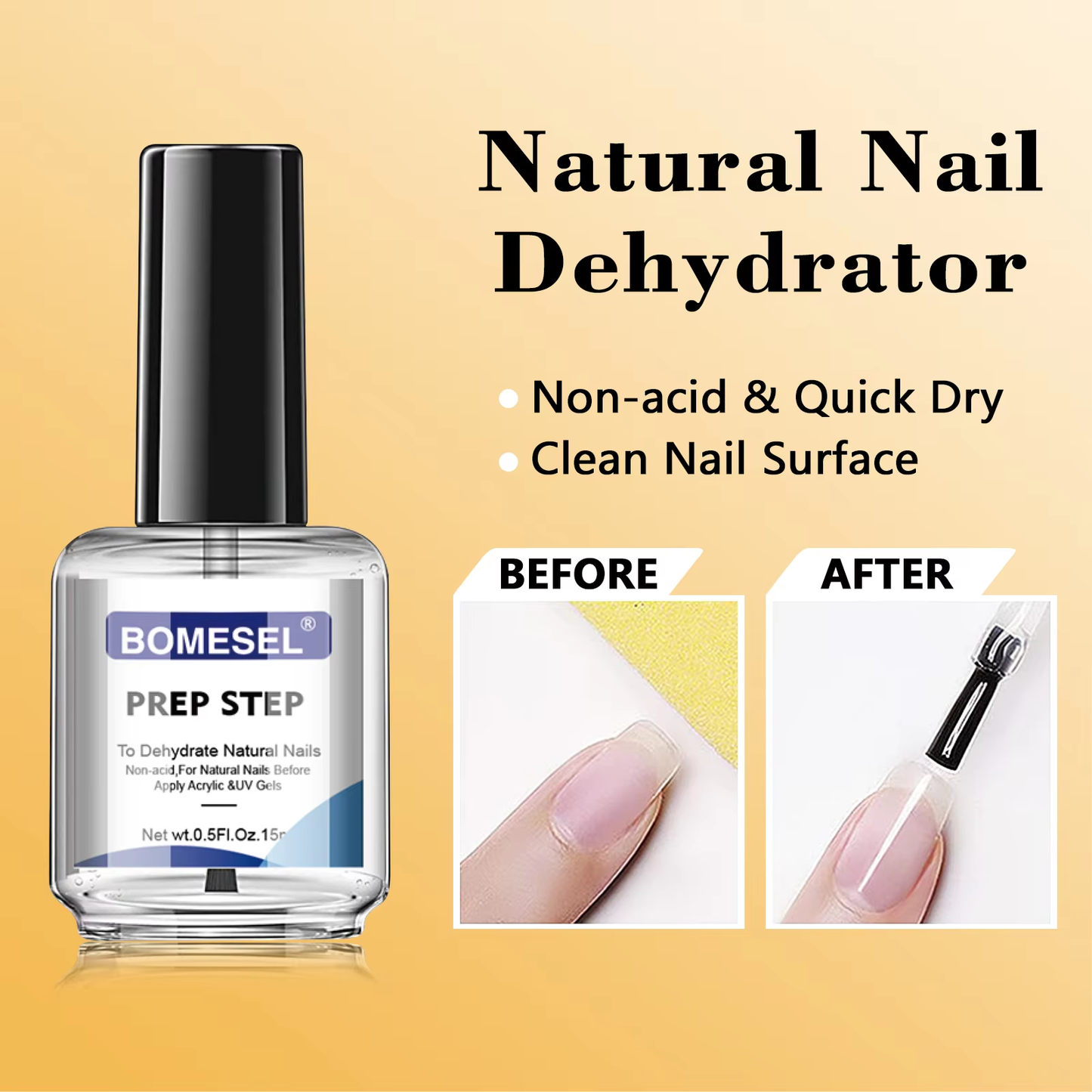 15ml Long-Lasting Acid-Free UV Gel Nail Prep Step Function Gel for Dehydrating Natural Nails for Applying Acrylic UV Gel Builder