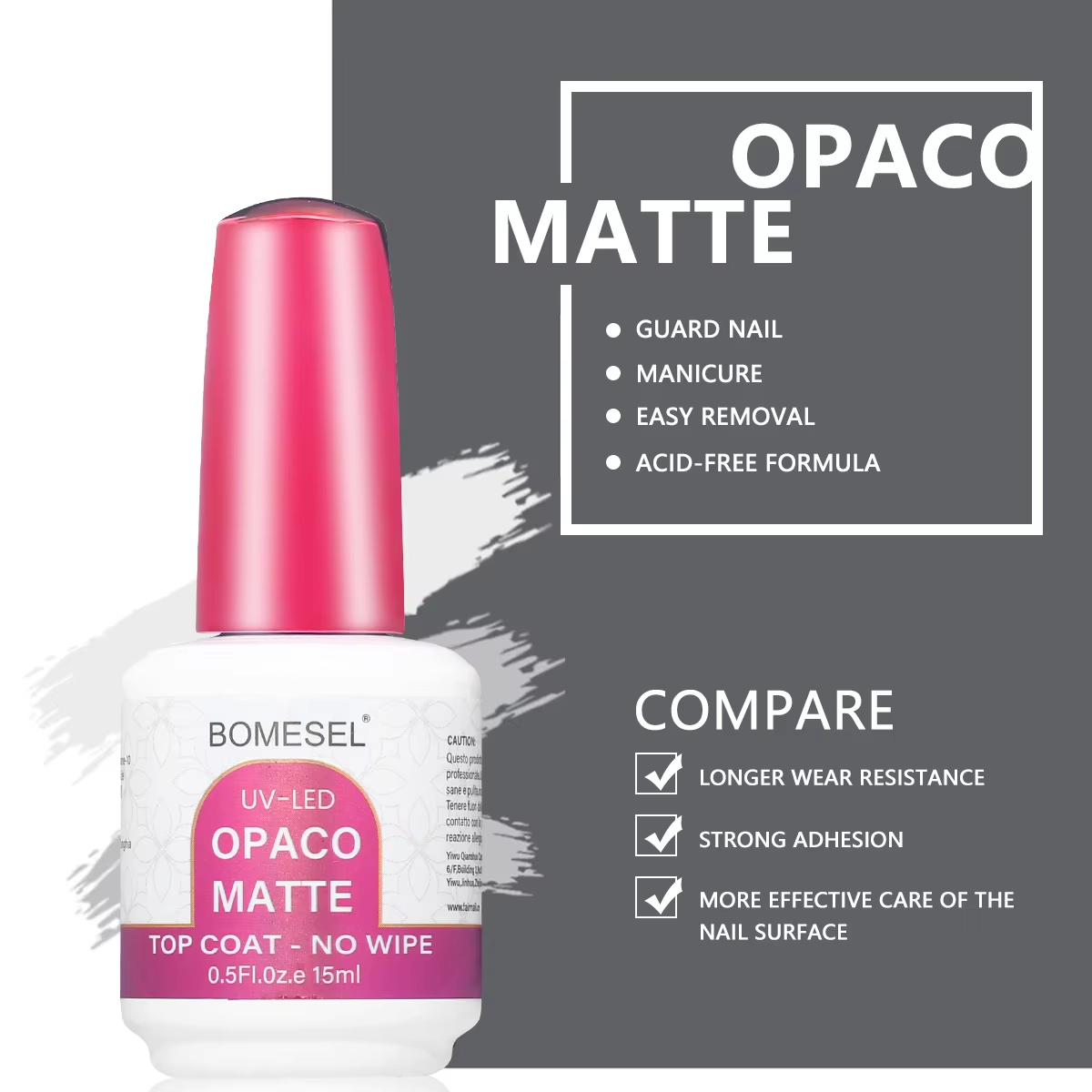 BOMESEL Professional DIY UV Gel Nail Polish 15ml LED Source French Style OED Function Sustainable Resin Free Top Model Wholesale