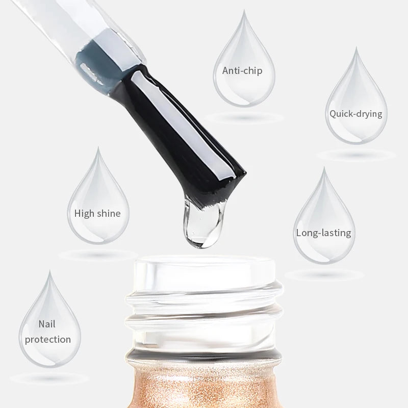Factory Direct Sales OEM Custom 15ml High Shine Gel Nail Polish Top Coat No Wipe Top Coat