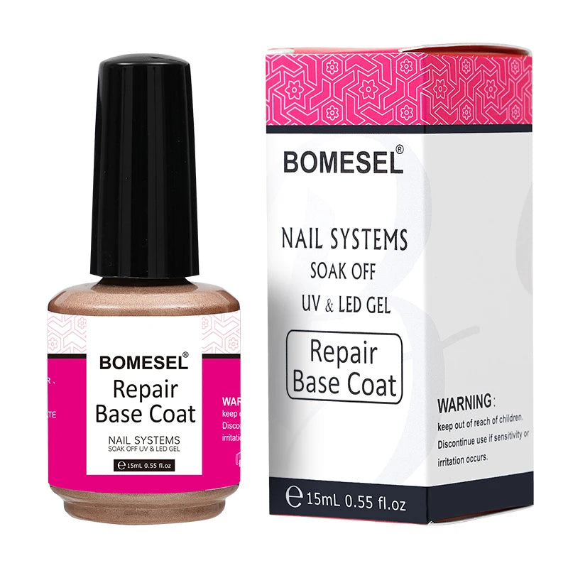 UV LED 15ml Gel Nail Repair Base Coat Soak-Off Surface Primer Adhesive Function Top Base Coat for Nail Art Damaged Nails Repair