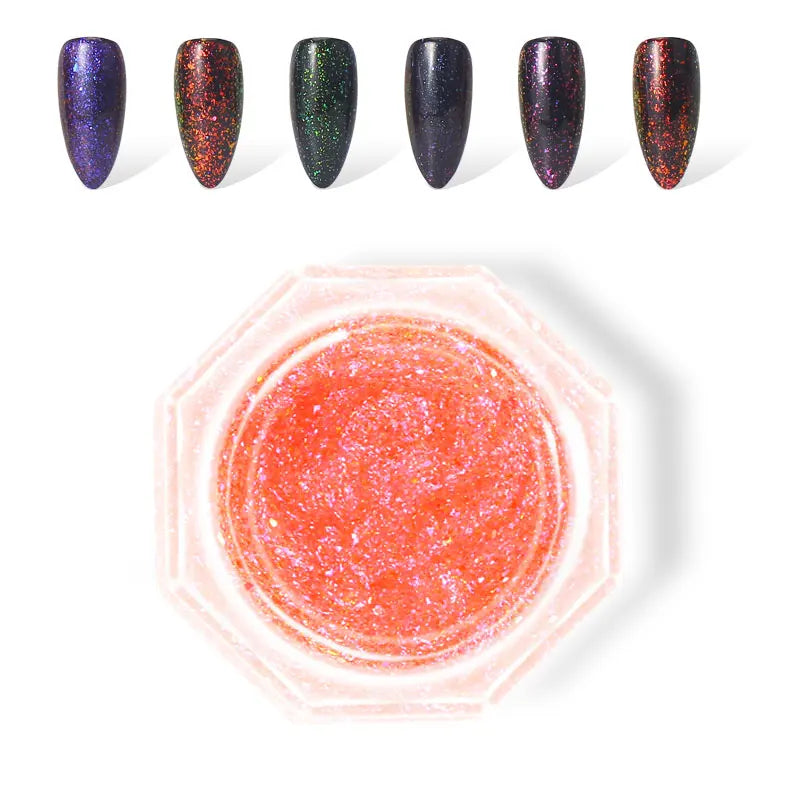 5ML UV Chameleon Flake Gel Color Changing Glitter Chrome Polish for Nail Art LED Curing DIY French Soak-Off Varnish Sparkle