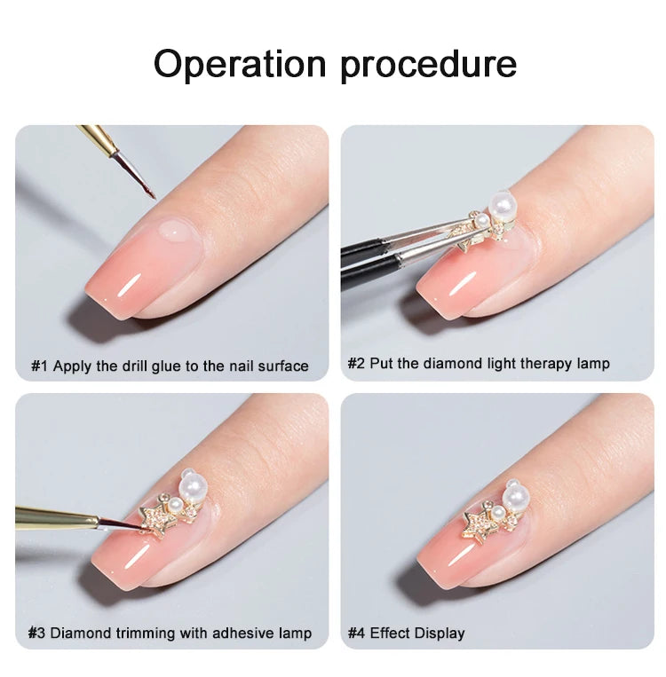 8g Transparent UV Gel Stuck Drill Glue Beads for Rhinestone Jewelry & Nail Art Decoration Convenient Drill Glue Point