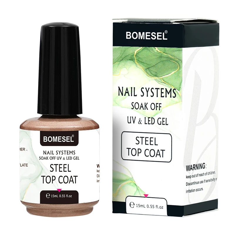 OEM/ODM Private Label UV Gel Nail Polish Tempered Steel LED Lamp Resin Plastic Bottle Top & Base Coat for Salon Art Use