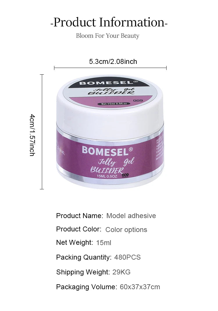 2024 OEM Self-Leveling UV Gel Nail Extension Builder Private Label Hard Jelly Gel Construction for DIY LED Lamp Source Bottle