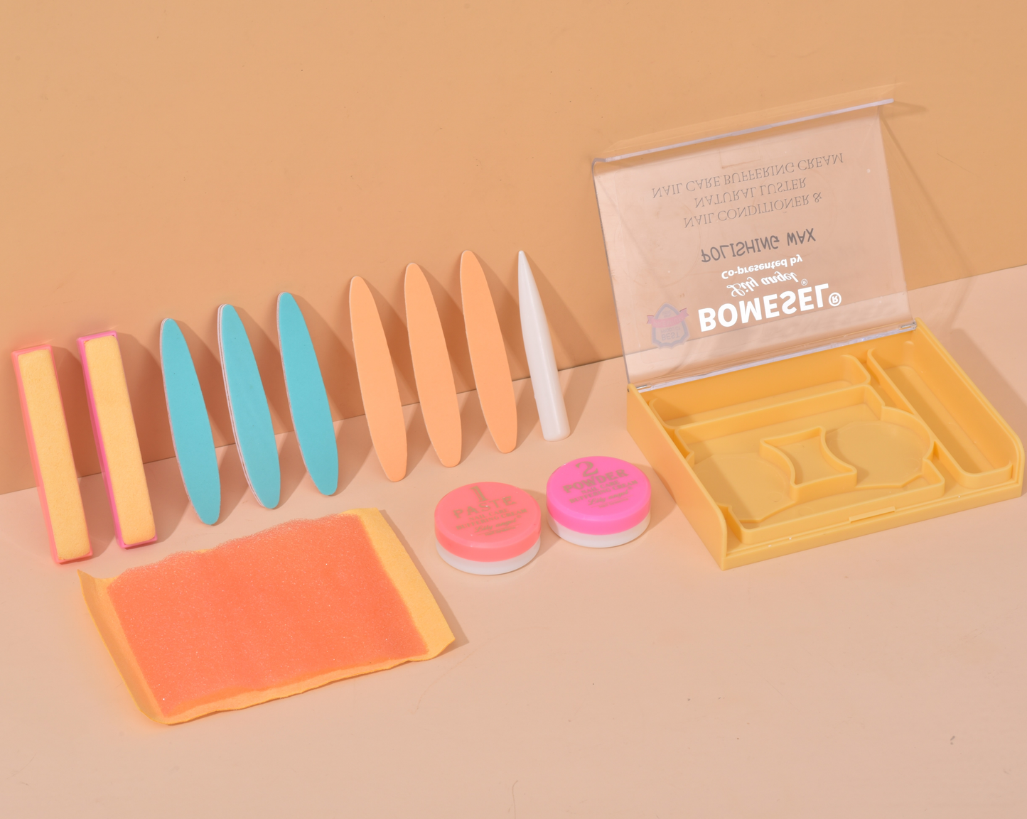 Infant-Safe Manicure Care & Treatments Kit Nail Art & Waxing Polishing Set with Polishing Paste Powder Packed in Box for Infants