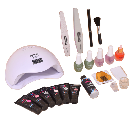 Set of 30ml Manicure Phototherapy UV Gel with Diamond Stick-Ons Fast Extension without Paper Tray Crystal Gel Extension Set