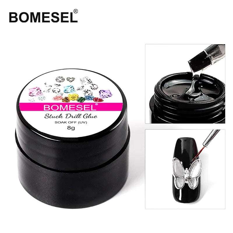 8g Transparent UV Gel Stuck Drill Glue Beads for Rhinestone Jewelry & Nail Art Decoration Convenient Drill Glue Point