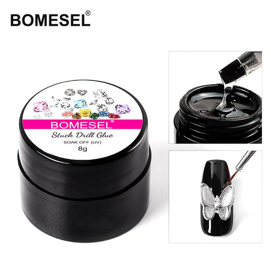 8g Transparent UV Gel Stuck Drill Glue Beads for Rhinestone Jewelry & Nail Art Decoration Convenient Drill Glue Point