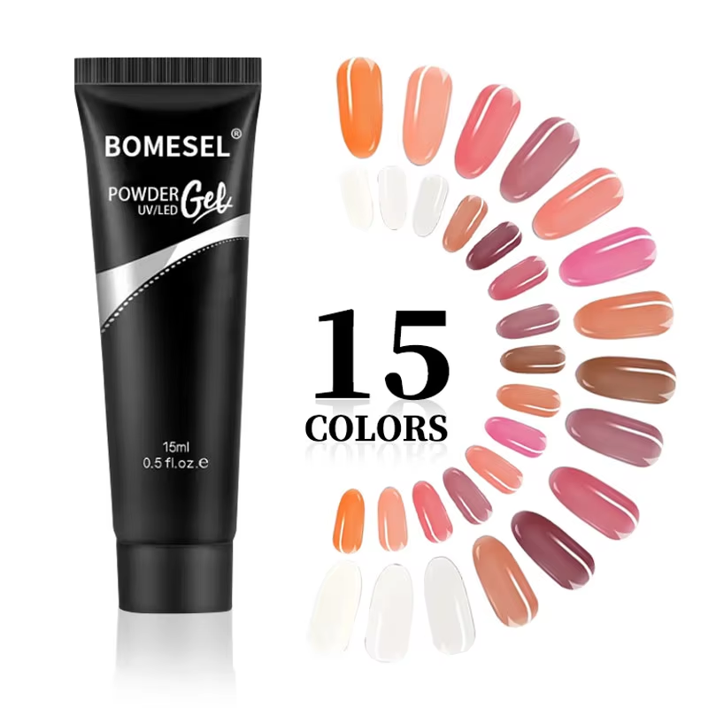 Professional Salon Quality 15ml Poly Gel Nail Extensions Long Lasting UV Press-On French Style for DIY LED Lamp Source