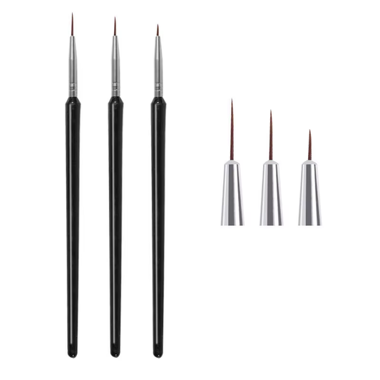 3pcs Dotting Drawing UV Gel Liner Polish Nail Art Pen Tool Nylon Brush Material