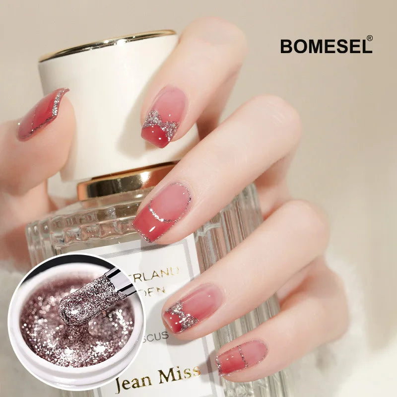 Sample Free High-Shinny Platinum Gel Polish UV Shinning Glitter Nail Lacquer LED Lamp Source DIY OEM/ODM Nail Manufacturer