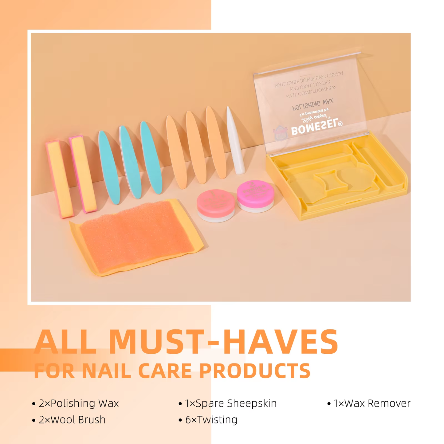 2024 New Nail Art Waxing Polishing Set Manicure Care Kit with Conditioner Paste & Powder for Infants in Box Packaging