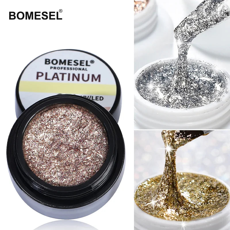 Sample Free High-Shinny Platinum Gel Polish UV Shinning Glitter Nail Lacquer LED Lamp Source DIY OEM/ODM Nail Manufacturer