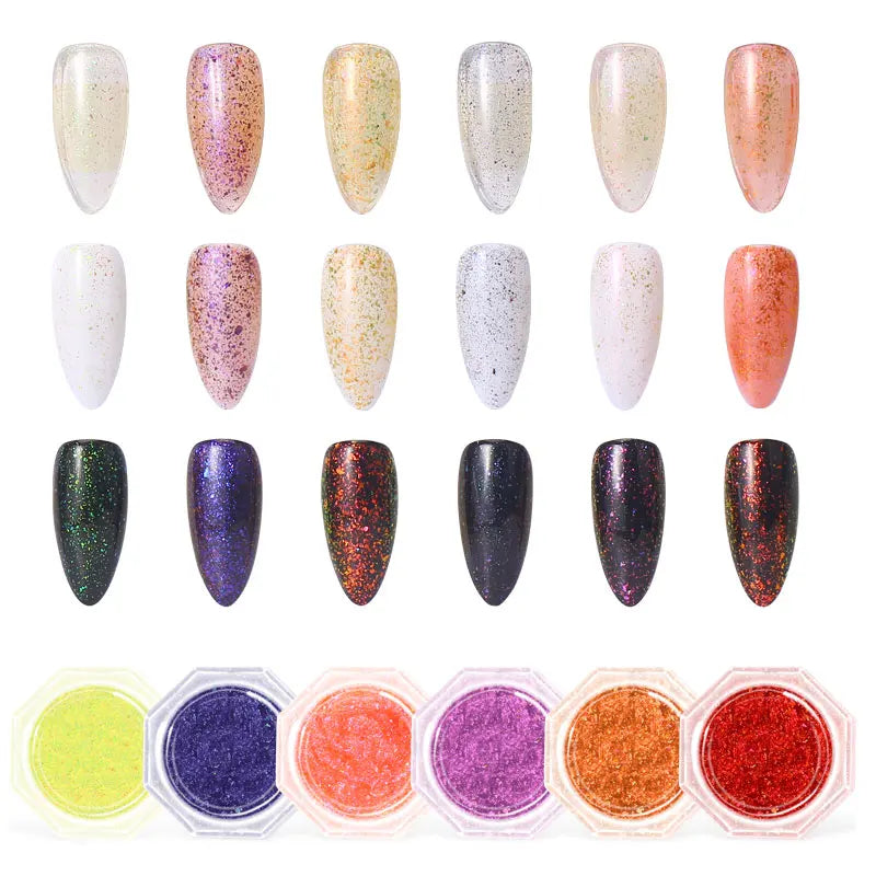 5ML UV Chameleon Flake Gel Color Changing Glitter Chrome Polish for Nail Art LED Curing DIY French Soak-Off Varnish Sparkle