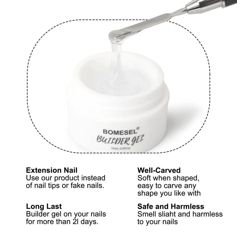 BOMESEL 15ml Hard UV Gel Nail Builder Solid Construction Extension Camouflage Colors Soak off Builder Nails